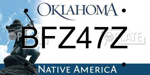 BFZ47Z Oklahoma License Plate