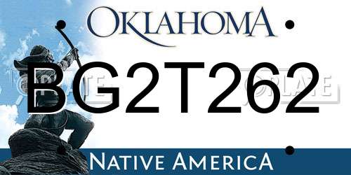 BG2T262 Oklahoma License Plate