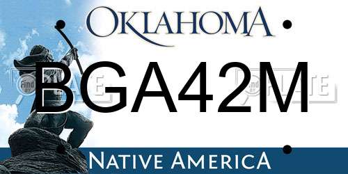 BGA42M Oklahoma License Plate