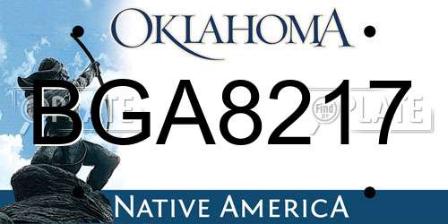 BGA8217 Oklahoma License Plate