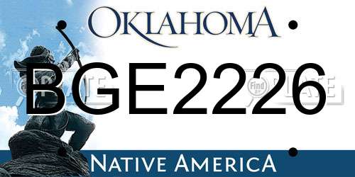 BGE2226 Oklahoma License Plate