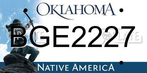 BGE2227 Oklahoma License Plate