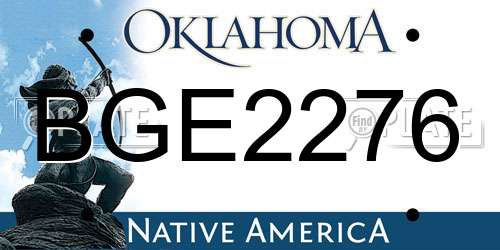BGE2276 Oklahoma License Plate