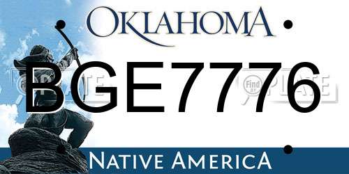 BGE7776 Oklahoma License Plate