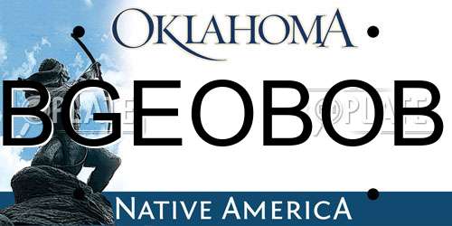 BGEOBOB Oklahoma License Plate