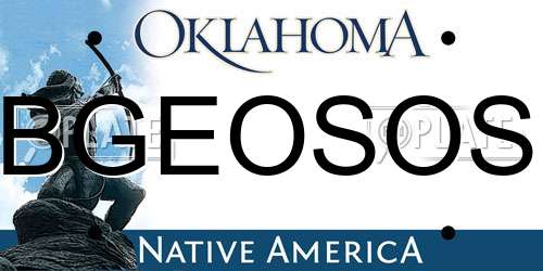 BGEOSOS Oklahoma License Plate
