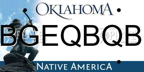BGEQBQB Oklahoma License Plate