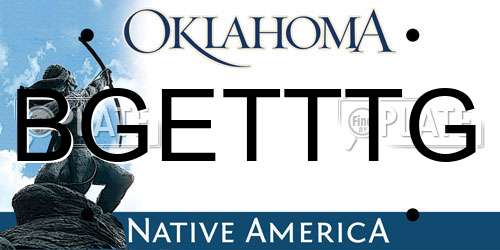 BGETTTG Oklahoma License Plate