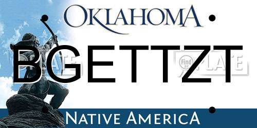 BGETTZT Oklahoma License Plate