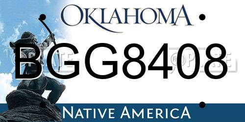 BGG8408 Oklahoma License Plate