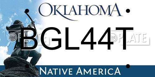 BGL44T Oklahoma License Plate