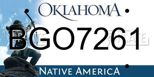 BGO7261 Oklahoma License Plate