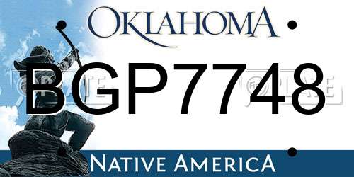 BGP7748 Oklahoma License Plate