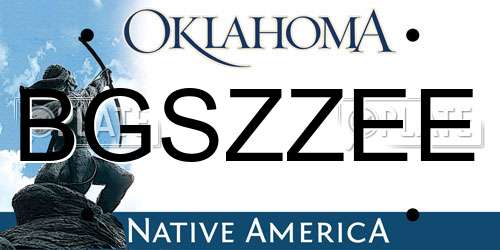 BGSZZEE Oklahoma License Plate