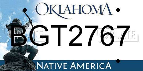 BGT2767 Oklahoma License Plate