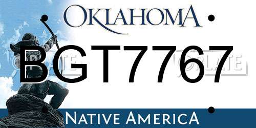 BGT7767 Oklahoma License Plate