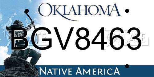 BGV8463 Oklahoma License Plate