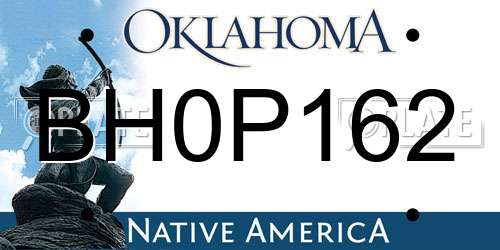 BH0P162 Oklahoma License Plate