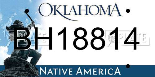 BH18814 Oklahoma License Plate