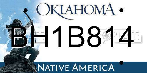 BH1B814 Oklahoma License Plate