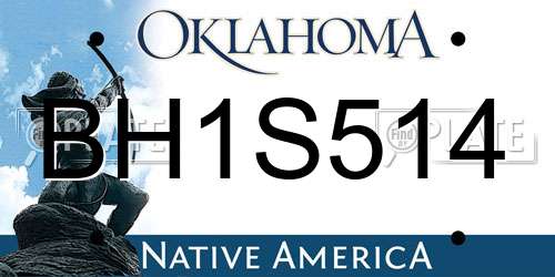 BH1S514 Oklahoma License Plate