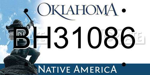 BH31086 Oklahoma License Plate