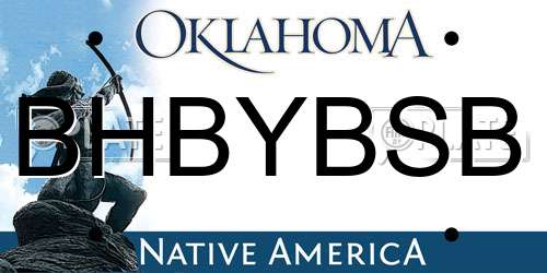 BHBYBSB Oklahoma License Plate
