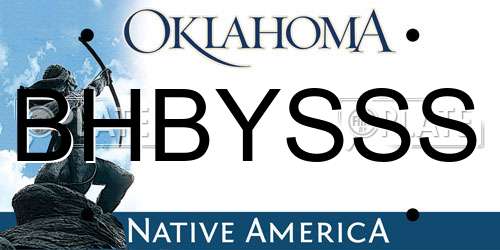 BHBYSSS Oklahoma License Plate