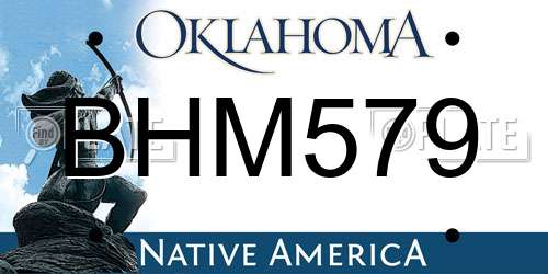 BHM579 Oklahoma License Plate