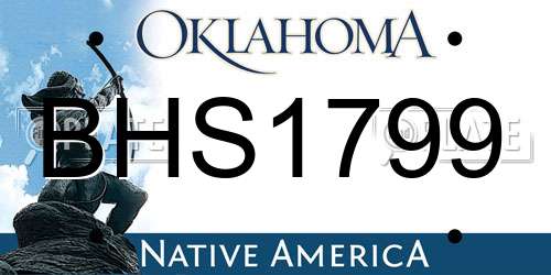 BHS1799 Oklahoma License Plate