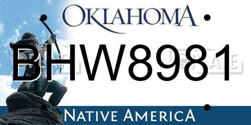 BHW8981 Oklahoma License Plate