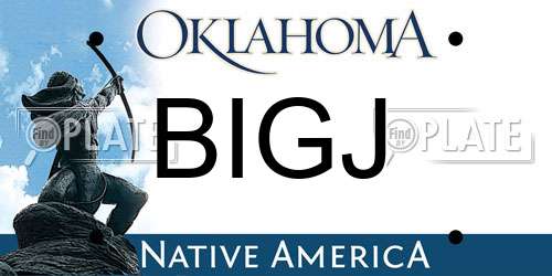 BIGJ Oklahoma License Plate