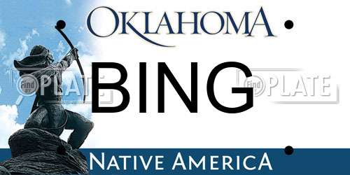 BING Oklahoma License Plate
