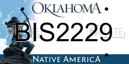 BIS2229 Oklahoma License Plate