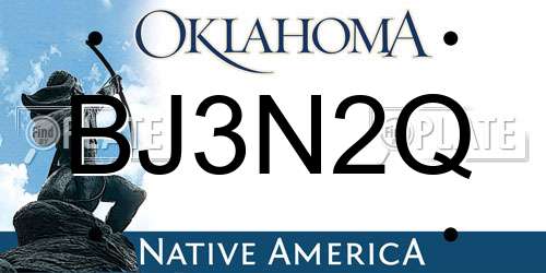 BJ3N2Q Oklahoma License Plate