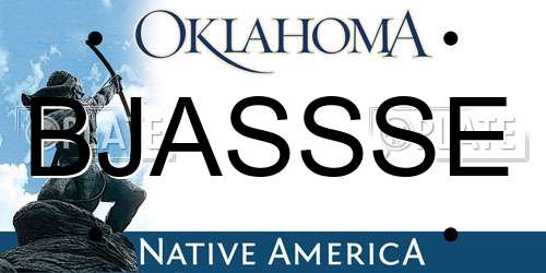 BJASSSE Oklahoma License Plate