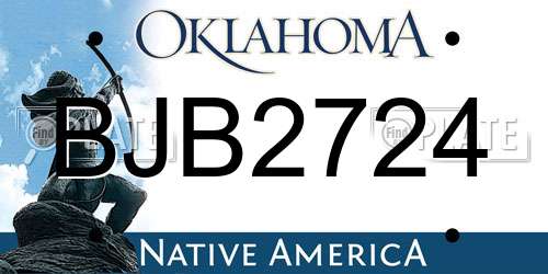 BJB2724 Oklahoma License Plate