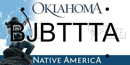 BJBTTTA Oklahoma License Plate
