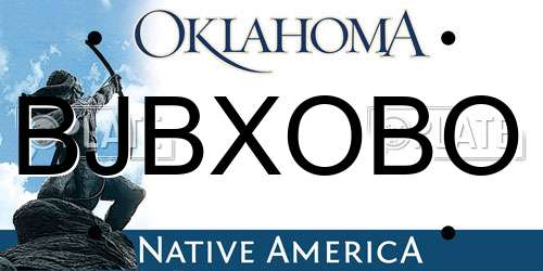 BJBXOBO Oklahoma License Plate