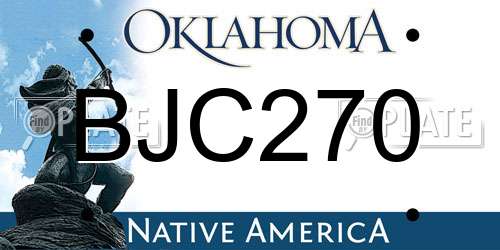 BJC270 Oklahoma License Plate