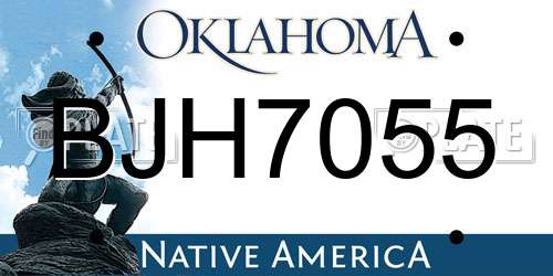 BJH7055 Oklahoma License Plate