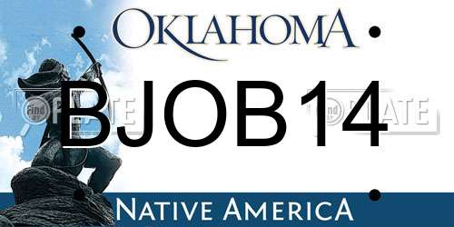 BJOB14 Oklahoma License Plate