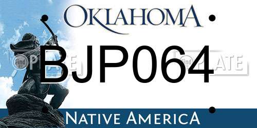BJP064 Oklahoma License Plate