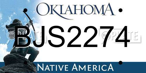 BJS2274 Oklahoma License Plate