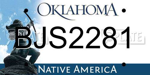 BJS2281 Oklahoma License Plate