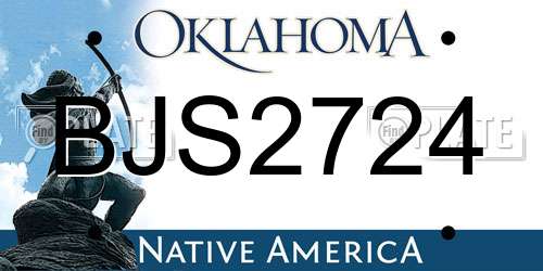 BJS2724 Oklahoma License Plate