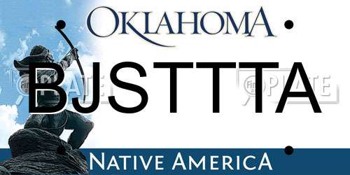 BJSTTTA Oklahoma License Plate