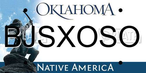 BJSXOSO Oklahoma License Plate