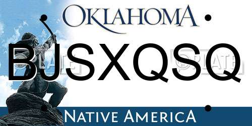 BJSXQSQ Oklahoma License Plate