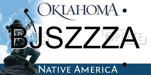 BJSZZZA Oklahoma License Plate
